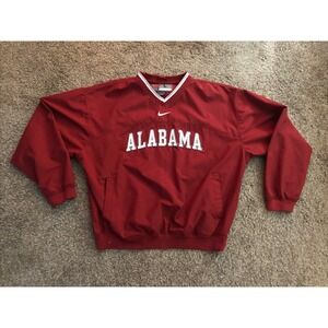 Vtg Alabama NIKE Pullover Jacket Side Zipper Windbreaker Pockets Men's Large